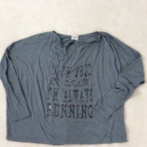 HAUTE HIPPIE GRAY RELAXED TOP